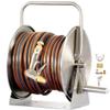 Heavy-Duty Stainless Steel Garden Hose Reel Cart Set, Silver (S: Hose Reel+) view 1