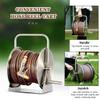Heavy-Duty Stainless Steel Garden Hose Reel Cart Set, Silver (S: Hose Reel+) view 3