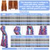 Haull 7-Piece Hippie Costume Set for Women, 1960s and 1970s Boho Outfit, Flared Pants, Fringe Vest, Peace Sign Accessories, Multicolor, S view 3