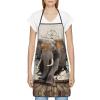 YTORA Gator Lurking Green Apron, Water-Resistant, with Pockets, Broken Wall Elephant, One Size view 3