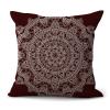 60 x 60 in Coffee Mandala White Cotton-Linen Pillow Cover view 1