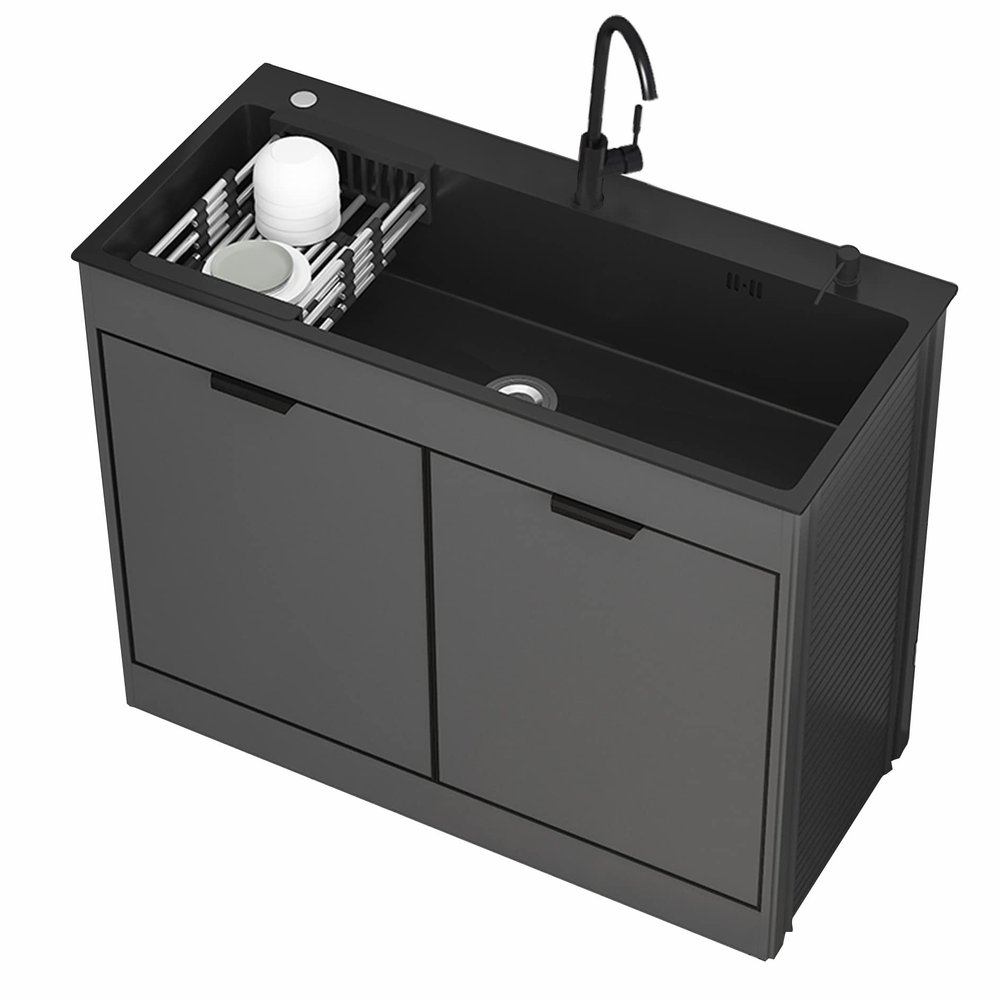 60 x 45 in. Single-Basin Kitchen Sink Cabinet Set with Faucet