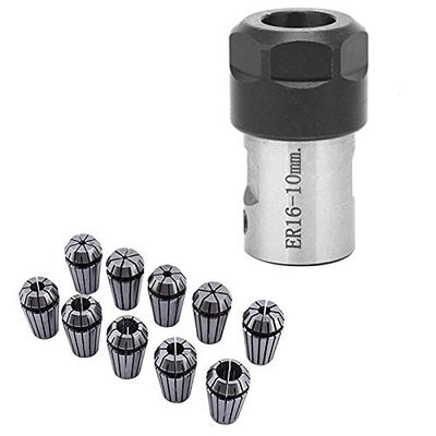 Oikabio 10-Piece ER16 Collet Chuck and Spindle Extension Rod Holder, 10 mm Inner Diameter