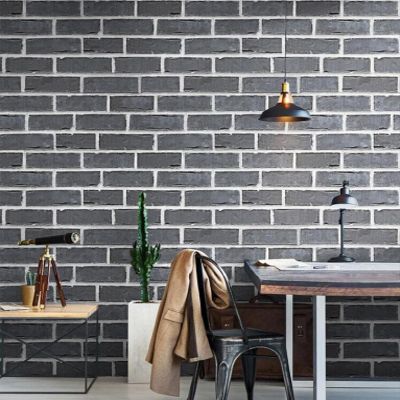 3D Brick Pattern Wallpaper Roll, Non-Self-Adhesive Decorative Wall Covering