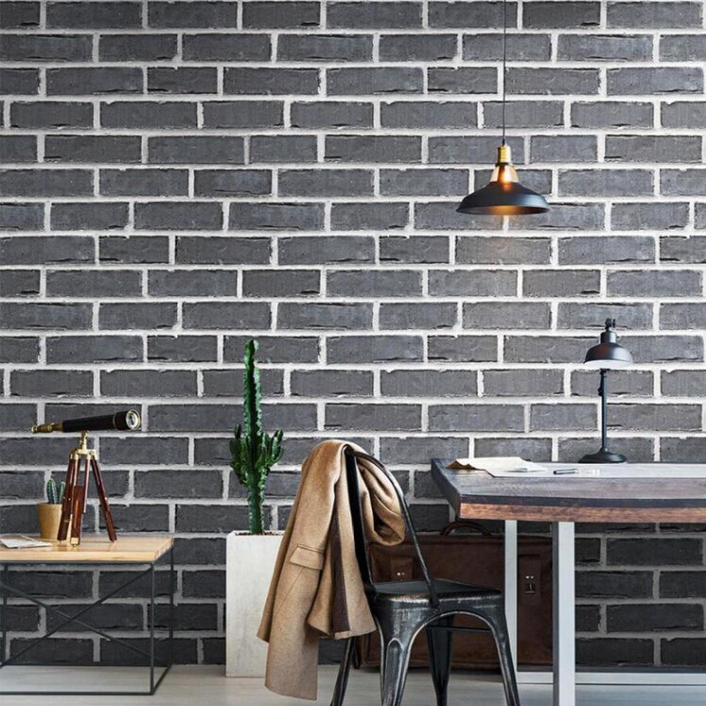 3D Brick Pattern Wallpaper Roll, Non-Self-Adhesive Decorative Wall Covering