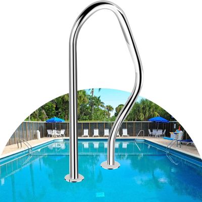 GOODBZ 304 Stainless Steel Pool Safety Handrail with Flange, Quick Installation