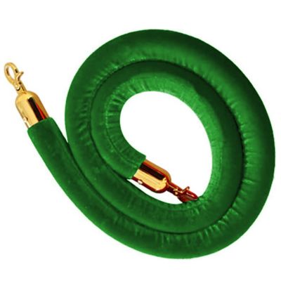 Velvet Crowd Control Rope for VIP Stanchions, Green, 2.7 m