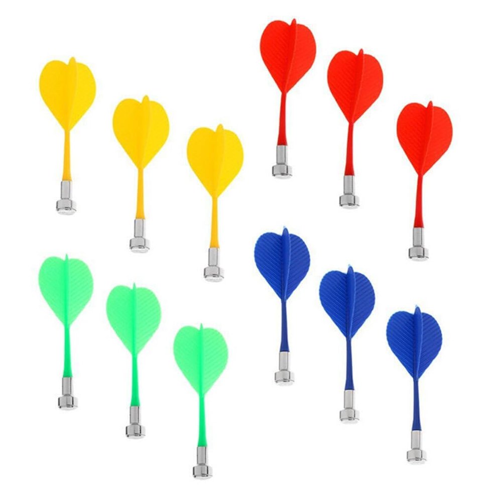 wueiooskj 12-Piece Set Wear-Resistant Magnetic Plastic Darts
