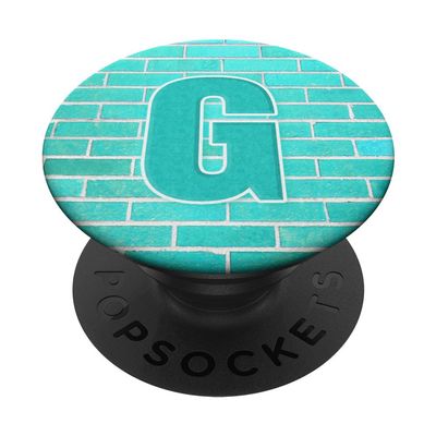 Letter G Monogram PopSocket in Arctic Blue with Interchangeable PopGrip