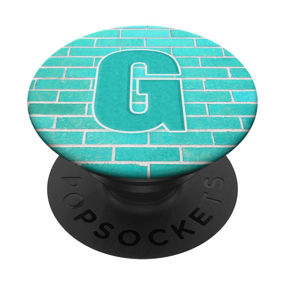 Letter G Monogram PopSocket in Arctic Blue with Interchangeable PopGrip