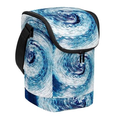 Blue Vortex Wave Large Reusable Lunch Bag for Adults