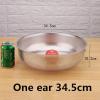 DSAINT Stainless Steel Round-Hole Basket Fruit Drain Rice Grid Strainer Food Basket Cleaning Kitchen Clips (Color: 34.5 cm, One Ear) view 2