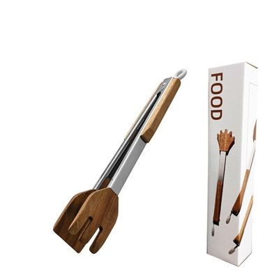 gofidin Wooden Grill Food Tongs with Hanging Hole, 31 x 5.5 cm (03)