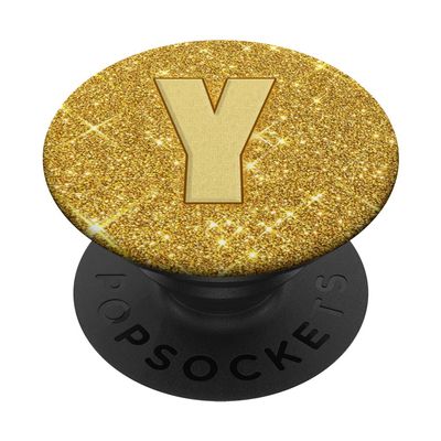 Monogram Initial Y Yellow PopSocket with Interchangeable PopGrip