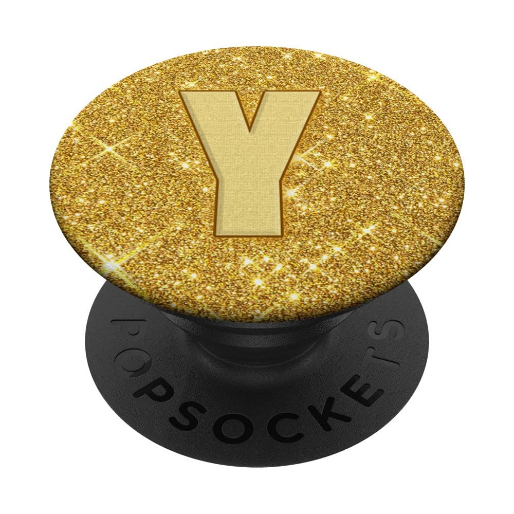 Monogram Initial Y Yellow PopSocket with Interchangeable PopGrip