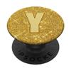 Monogram Initial Y Yellow PopSocket with Interchangeable PopGrip view 1