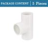 QUARKZMAN 20mm Slip Tee PVC Pipe Fittings, 5-Pack, White view 4