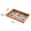 PEVSCO Vintage Printed Glass Serving Tray with Wood Frame view 2