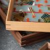 PEVSCO Vintage Printed Glass Serving Tray with Wood Frame view 3