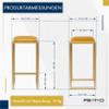 Ferro Backless Bar Stool 64 cm - Yellow Velour, Gold Frame view 4