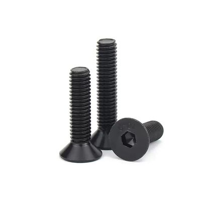 2-Piece M10 x 80 mm Class 10.9 Black Alloy Steel Flat Countersunk Hex Socket Screws