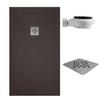 SoulHome Resin Shower Tray 110 x 100 cm, Chocolate Brown view 1