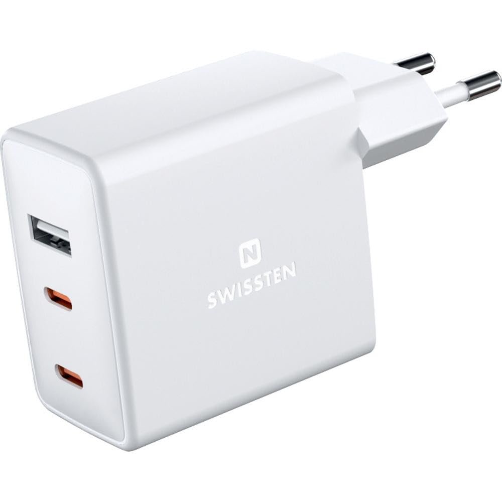 Swissten GaN Travel Charger, 2 x USB-C/USB, 70 W
