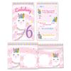 12 Llama Invitations for a Girl’s 6th Birthday, with Envelopes, Party Bags, Stickers, Notepads & Battleship Game view 2