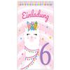 12 Llama Invitations for a Girl’s 6th Birthday, with Envelopes, Party Bags, Stickers, Notepads & Battleship Game view 3