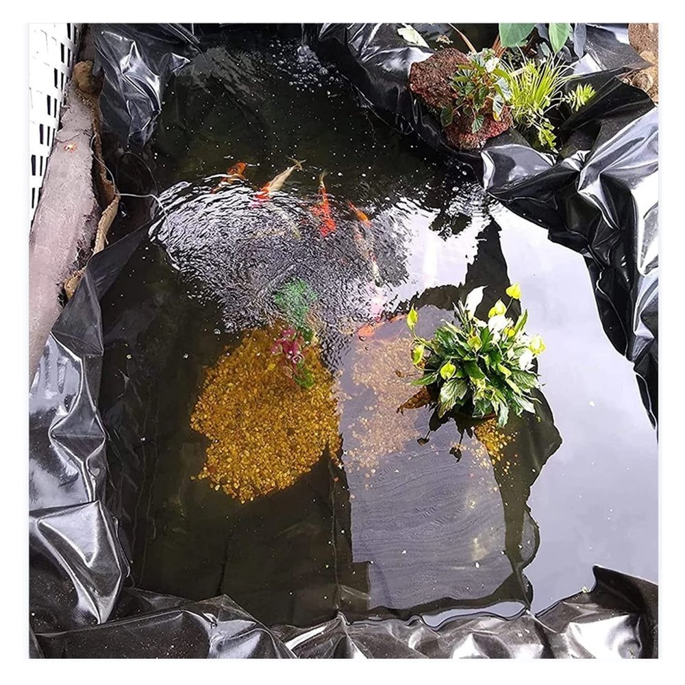 SYFXZZDS Black HDPE Rubber Pond Liner for Outdoor Ponds, 2 x 10 m
