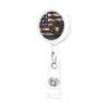 American Flag Baseball Print Retractable ID Badge Reel view 2