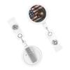 American Flag Baseball Print Retractable ID Badge Reel view 3