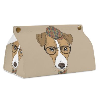 Cartoon Dog Leather Tissue Box, 19 × 12 cm