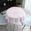 Lukery Round Washable Outdoor Tablecloth, 3D Marble Print, Pink, 55 in Diameter view 3