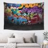 Lsjuee Graffiti Hip-Hop Tapestry for Bedroom, Dorm or Living Room, with Hanging Accessories, 40 x 60 in view 1