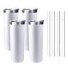FristChoice Skinny Stainless Steel Tumblers, 590 ml, White, 4-Pack view 1