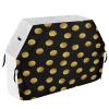 Polka Dot Black and Gold 65-Inch Tear-Resistant Grill Cover for Gas Grills view 2