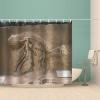 Stfery Dinosaur Skeleton Shower Curtain, Brown, 36 x 72 in view 3