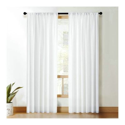 Gualiy Blackout Curtain, Solid White, 52 x 63 in