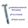 Self-Drilling Screws 2.9–6.3, Galvanized Steel, DIN 7504 N, Self-Tapping, Pan Head, TX Torx (1,000, 4.2 x 19 mm) view 3