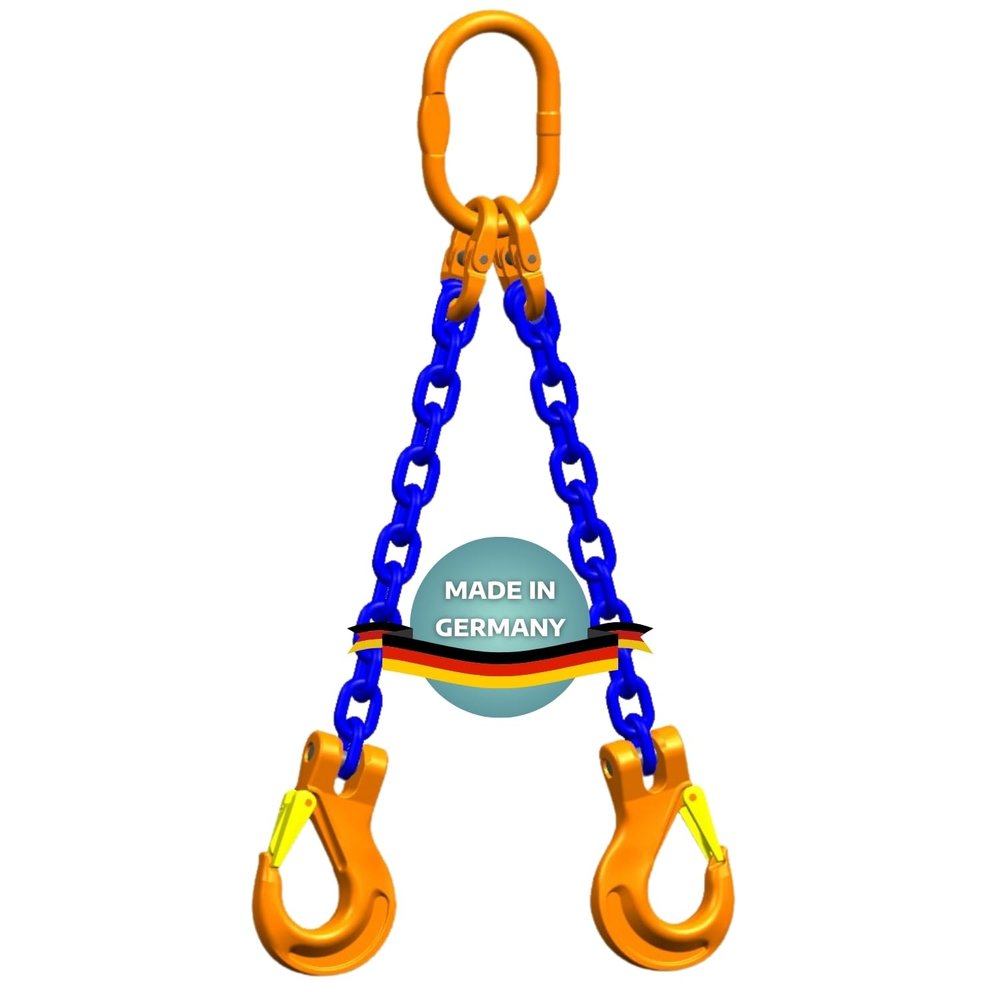 AWOTEX 2-Leg Chain Sling, 6 mm Grade 10, 1 m, 2,000 kg WLL