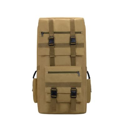 SHTGOI 120L Large-Capacity Tactical Hiking Backpack, Waterproof Outdoor Trekking Travel Pack, Khaki