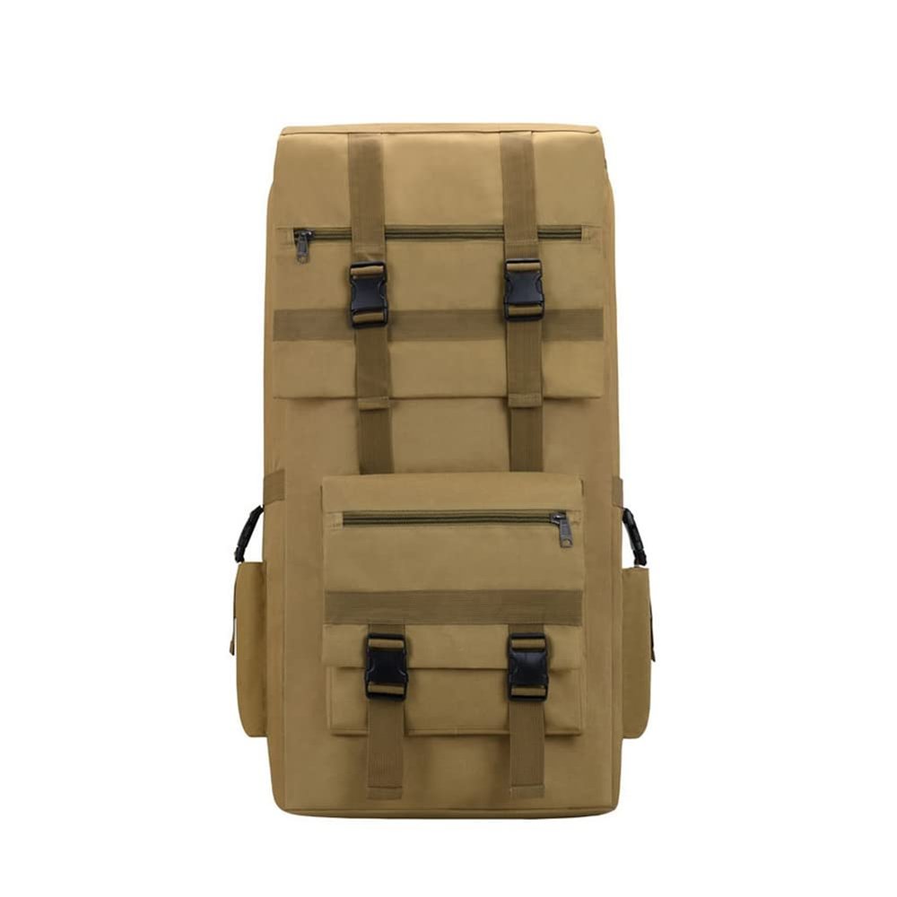 SHTGOI 120L Large-Capacity Tactical Hiking Backpack, Waterproof Outdoor Trekking Travel Pack, Khaki