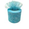 CaiiBtntgb Foil Star Tulle Roll, Handmade DIY Hair Accessories, Silver Stars, 5.8 cm x 22.8 cm, Tiffany Blue view 1