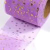 CaiiBtntgb Foil Star Tulle Roll, Handmade DIY Hair Accessories, Silver Stars, 5.8 cm x 22.8 cm, Tiffany Blue view 3