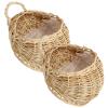 Cabilock 2-Piece Woven Hanging Baskets, Beige, for Flowers and Decor view 1
