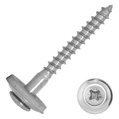Techtanium Roofing Screws 4.5 x 100 mm with 20 mm Sealing Washer, Phillips Drive (Z), A2 Stainless Steel, 100 pcs | Similar to DIN 7995