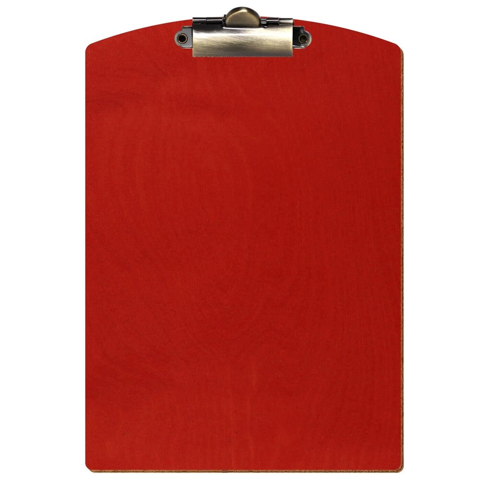 Btic Red Wooden Clipboard, Segment Shape, A3–A6, 3 mm Birch Plywood