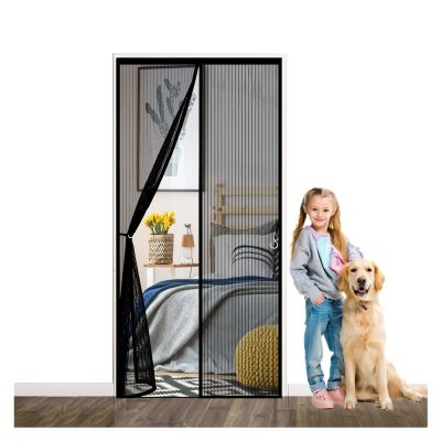 Magnetic Insect Screen Door, 250 x 265 cm, No-Drill Magnetic Curtain, Black