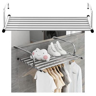 whalebee Expandable Hanging Clothes Drying Rack, Stainless Steel